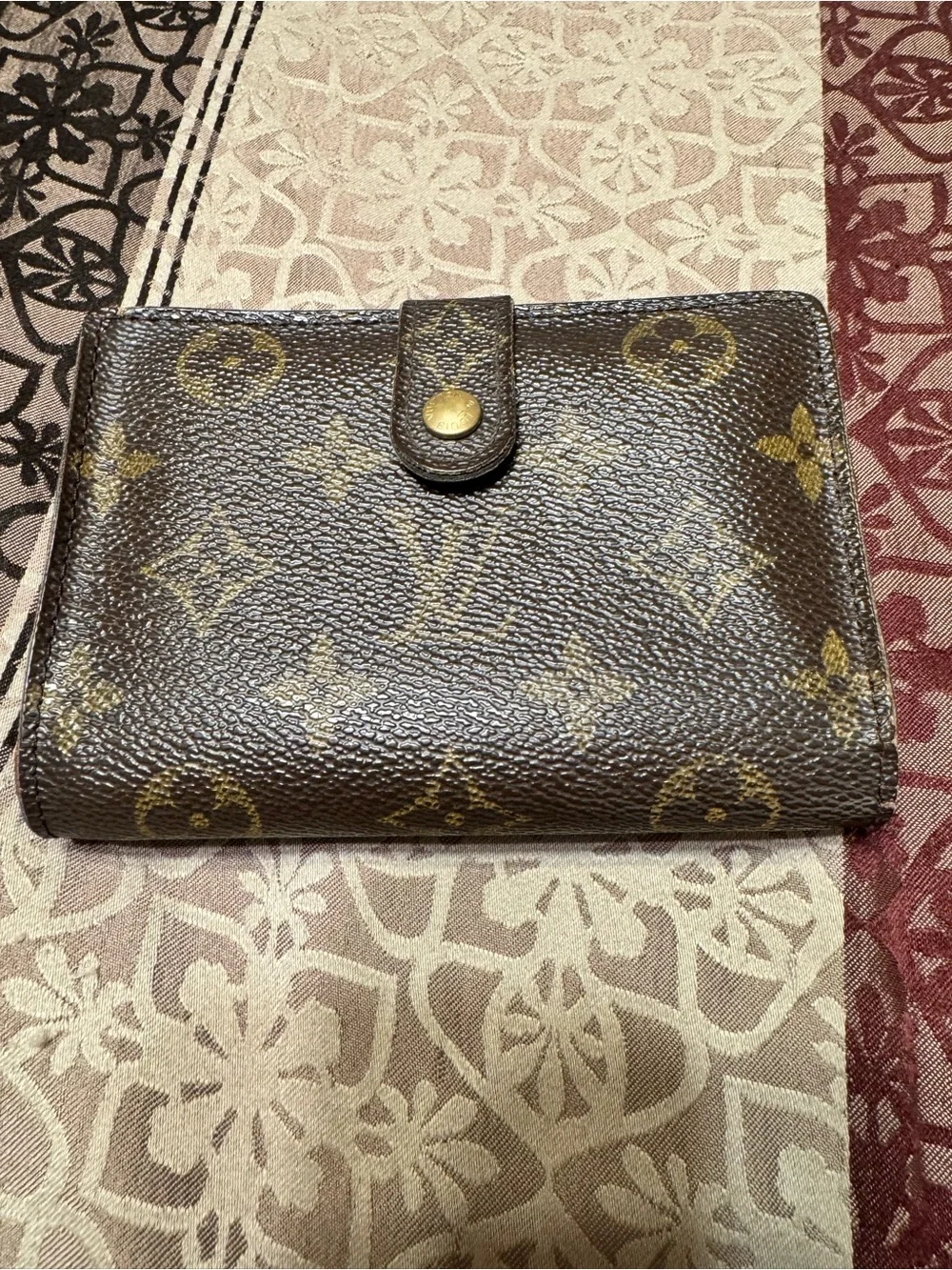 Louis Vuitton Monogram Canvas Compact Snap Wallet in Brown with Gold Hardware